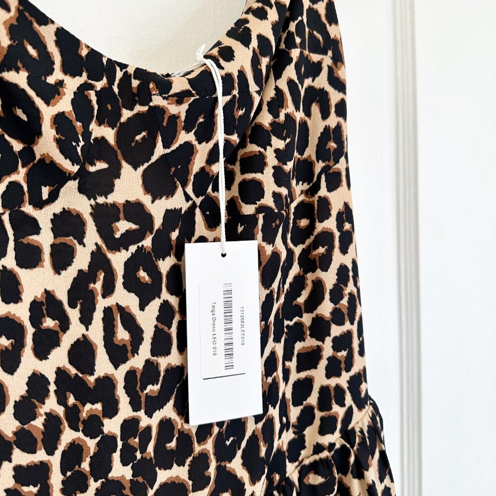 Reformation | NWT Taiga Fit & Flare Mini Dress in Leo Leopard Print Size 10 $218 - Picture 6 of 8